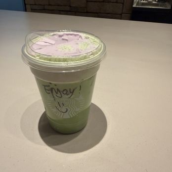 Starbucks - Iced lavender cream matcha with light foam - top shot - Coffee & Tea Near Me - Las Vegas, Nevada Starbucks - Iced lavender cream matcha with light foam - top shot - Coffee & Tea Near Me - Las Vegas, Nevada
