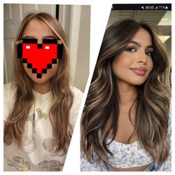 M.k salon  - On the right is what I got vs the picture I showed her many times for reference.