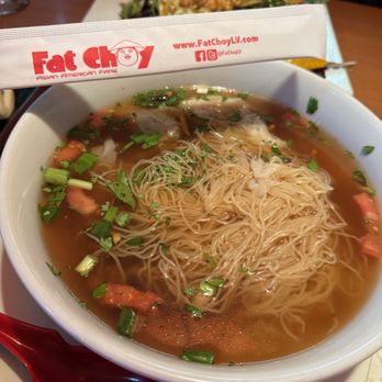 Fat Choy - Wonton Soup with noodles - New American Near Me - Las Vegas, Nevada Fat Choy - Wonton Soup with noodles - New American Near Me - Las Vegas, Nevada