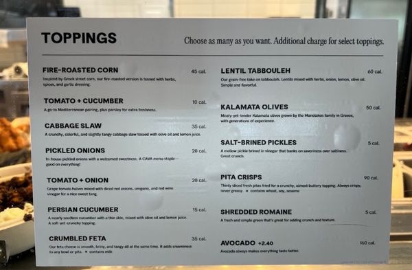 Menu photo 5 CAVA Orlando, FL Menu photo 5 CAVA Orlando, FL
