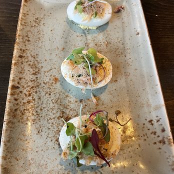 Downriggers - Crab Deviled Eggs*** - American Near Me - Friday Harbor, Washington Downriggers - Crab Deviled Eggs*** - American Near Me - Friday Harbor, Washington