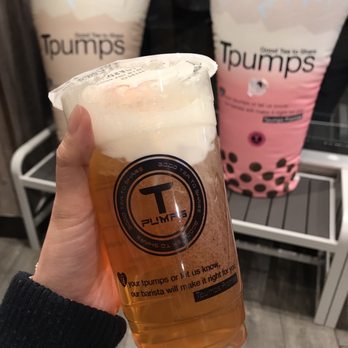 Tpumps - guava peach green tea - Bubble Tea Near Me - Monrovia, California