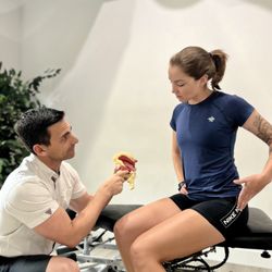 Performance Place Sports Care & Chiropractor - Dr Gonzales showing a hip model