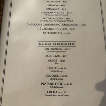 Jaragua - Menu page 1 7/8/25 - Salvadoran Near Me - Los Angeles, California