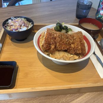 Katsu Gin - My Tonkatsu Bowl, cabbage salad with Miso dressing and Miso soup - Japanese Curry Near Me - Milpitas, California