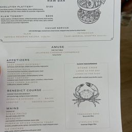 Brunch menu