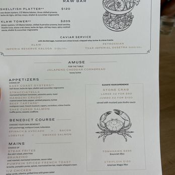 Klaw Miami - Brunch menu - Steakhouses Near Me - Miami, Florida