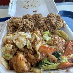 China Wok Express - Hunan Chicken with Brown rice.