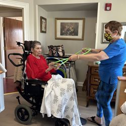 Providence Place - I think the physical therapist was surprised how strong my mother still is (she used to be a good tennis player)