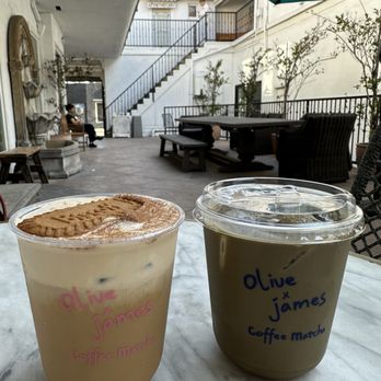 Olive & James Cafe - Melrose - Hojicha Latte and Tiramisu Coffee Latte - Coffee & Tea Near Me - Los Angeles, California Olive & James Cafe - Melrose - Hojicha Latte and Tiramisu Coffee Latte - Coffee & Tea Near Me - Los Angeles, California