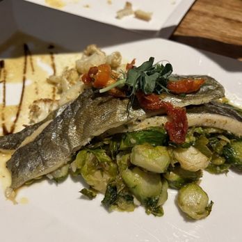 Bistro Roca - N.C. MOUNTAIN TROUT: Local Turnips, Shaved Brussel Sprouts, Preserved Lemon, Capers, Sun-Dried Tomato, Brown Butter - Bars Near Me - Blowing Rock, North Carolina
