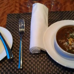 Seafood gumbo and bread
