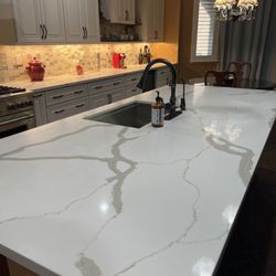 AMC Kitchen & Bath - Closer view of island countertop.