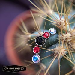 Stabby Howell - New mixed gem crescent bar , perfect for a helix or conch piercing