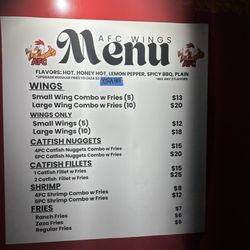 AFC Wings &  Fish - Here's everything you can get