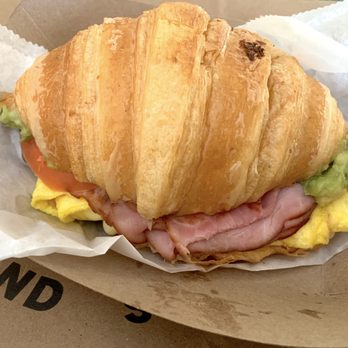Black Market Bakers - Breakfast sandwich - scrambled egg, ham, cheese, avocado, tomato, on a croissant - Bakeries Near Me - Edgewater, Maryland Black Market Bakers - Breakfast sandwich - scrambled egg, ham, cheese, avocado, tomato, on a croissant - Bakeries Near Me - Edgewater, Maryland