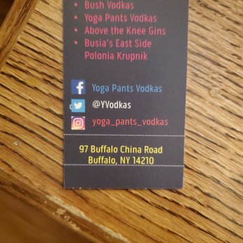 Yoga Pants Vodkas - the menu for the restaurant - Distilleries Near Me - Buffalo, New York