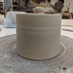 Ruby's Clay Studio & Gallery - Bmix lidded jar about to go into the wet room