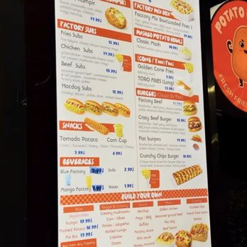 Potato factory - Menu - Fast Food Near Me - Vienna, Virginia Potato factory - Menu - Fast Food Near Me - Vienna, Virginia