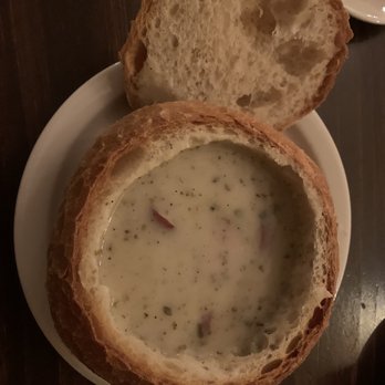 Karczma - White Borscht served in bread - Polish Near Me - Brooklyn, New York Karczma - White Borscht served in bread - Polish Near Me - Brooklyn, New York