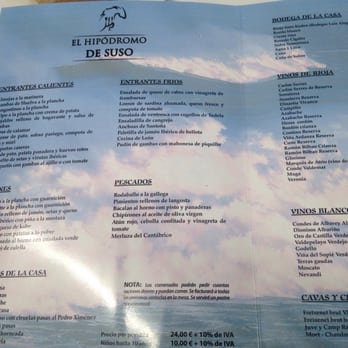 Hipódromo de Bellavista - Menú. Por 24€+IVA comes todo lo que quieras. - Spanish Near Me - Santander, S Hipódromo de Bellavista - Menú. Por 24€+IVA comes todo lo que quieras. - Spanish Near Me - Santander, S