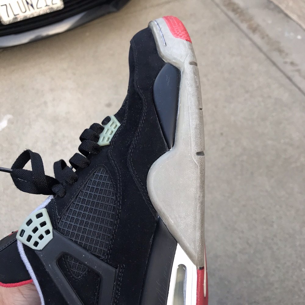 Kick Customs - My retro 4s before I dropped off for a simple midsole repaint. - Shoe Repair Near Me Kick Customs - My retro 4s before I dropped off for a simple midsole repaint. - Shoe Repair Near Me