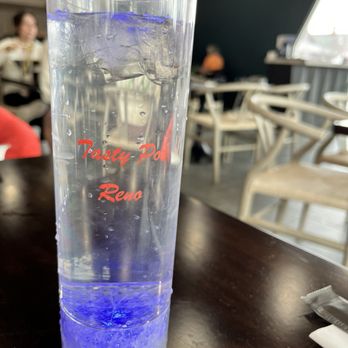 Tasty Pot - Glass of water with some LED light show on the bottom - Hot Pot Near Me - Reno, Nevada