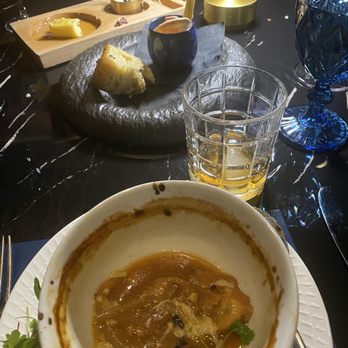 Prime 141 - What's left of me French Onion soup, very flavorful indeed - Steakhouses Near Me - Enterprise, Nevada