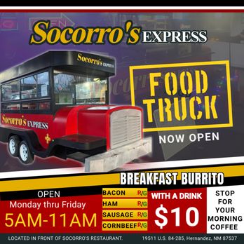 Socorro's Restaurant - Is food truck open at 5am - Pizza Near Me - Hernandez, New Mexico Socorro's Restaurant - Is food truck open at 5am - Pizza Near Me - Hernandez, New Mexico
