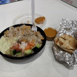 Loaded Chicken Bowl; Extra Pita Loaded Chicken Bowl; Extra Pita