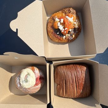 Julien’s - Chocolate pistachio Croissant, savory danish? Raspberry pistachio pastry - Coffee & Tea Near Me - Granby, Connecticut