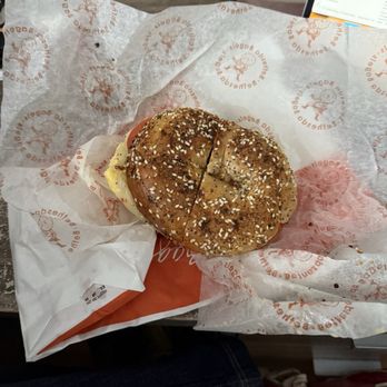 Bethesda Bagels - Egg and cheese and tomato on whole wheat everything (alternate pov) - Breakfast & Brunch Near Me - Washington, DC, District of Columbia
