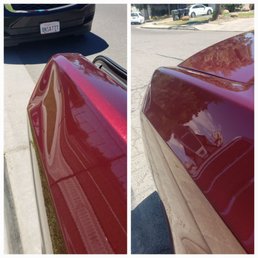 My car was hit with a baseball in picture on left...back to new picture on right!!!! Awesome work Jason... My car was hit with a baseball in picture on left...back to new picture on right!!!! Awesome work Jason...