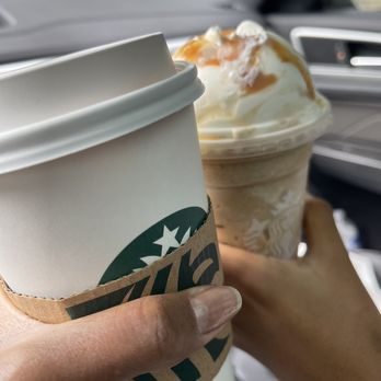 Starbucks - Latte with caramel crunch and a caramel ribbon crunch frapp - Coffee & Tea Near Me - Brandywine, Maryland Starbucks - Latte with caramel crunch and a caramel ribbon crunch frapp - Coffee & Tea Near Me - Brandywine, Maryland