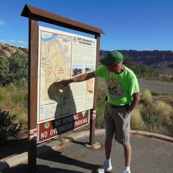 Moab Tourism Center - Tom with the map of "Hells Revenge" - Tours Near Me - Moab, Utah