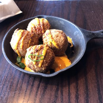 Kingfish Kitchen & Cocktails - Boudin Balls - a little spicy - Cajun/Creole Near Me - New Orleans, Louisiana Kingfish Kitchen & Cocktails - Boudin Balls - a little spicy - Cajun/Creole Near Me - New Orleans, Louisiana