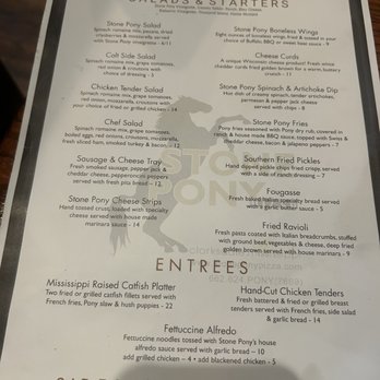 Stone Pony Pizza - Menu... grilled catfish is good. Add a salad with house salad dressing - Pizza Near Me - Clarksdale, Mississippi Stone Pony Pizza - Menu... grilled catfish is good. Add a salad with house salad dressing - Pizza Near Me - Clarksdale, Mississippi