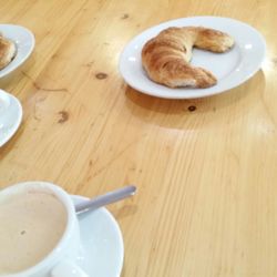 Pastisseria Forn de Sant Joan - 2 Cafes con leche and 2 croissants for €4.70... Tough to beat that price...
