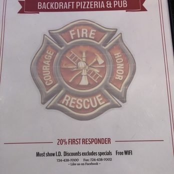 Back Draft Pizzeria And Pub - fire department badge - Bars Near Me - Uniontown, Pennsylvania
