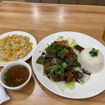 Pho Real 2 - Ribeye Rice Plate with soup and side of fried rice - Vietnamese Near Me - Saginaw, Texas