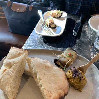 Supra - Pepper spread and a piece of my friend's eggplant appetizer. - Bars Near Me - Washington, DC, District of Columbia