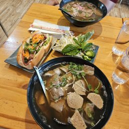 Special Banh Mi & Steak, Meatball Pho Noodle Soup