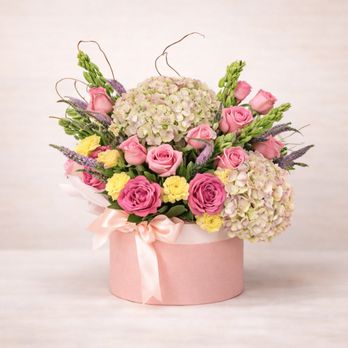 Kalas Events Florist - Elegant pink rose and hydrangea flower box, handcrafted by our designers at Kalas Events Florist in Orlando. Perfect for birthdays, annivers - Floral Designers Near Me - Orlando, Florida Kalas Events Florist - Elegant pink rose and hydrangea flower box, handcrafted by our designers at Kalas Events Florist in Orlando. Perfect for birthdays, annivers - Floral Designers Near Me - Orlando, Florida
