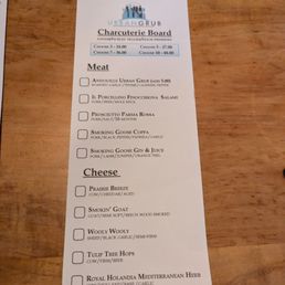 Charcuterie menu