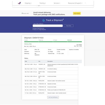 Purolator - Final Purolator Tracking Information. Change of delivery date from February 3 to February 5. - Couriers & Delivery Services Near Me - Toronto, Ontario Purolator - Final Purolator Tracking Information. Change of delivery date from February 3 to February 5. - Couriers & Delivery Services Near Me - Toronto, Ontario