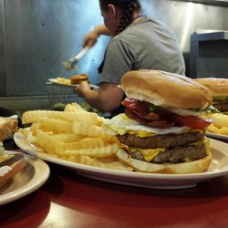 Todd's Café - Bacon egg and cheese double burger
