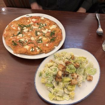 Brio Italian Grille - Margherita Flatbread and Caesar Salad - Italian Near Me - Irvine, California