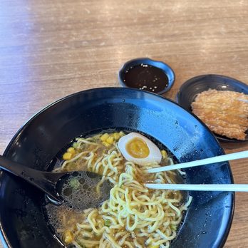 Kazu Ramen - Katsu Men $15.50 Chicken broth with wavy noodles, corn, seasoned egg, and green onions. Topped with chicken katsu. - Ramen Near Me - Gilbert, Arizona Kazu Ramen - Katsu Men $15.50 Chicken broth with wavy noodles, corn, seasoned egg, and green onions. Topped with chicken katsu. - Ramen Near Me - Gilbert, Arizona