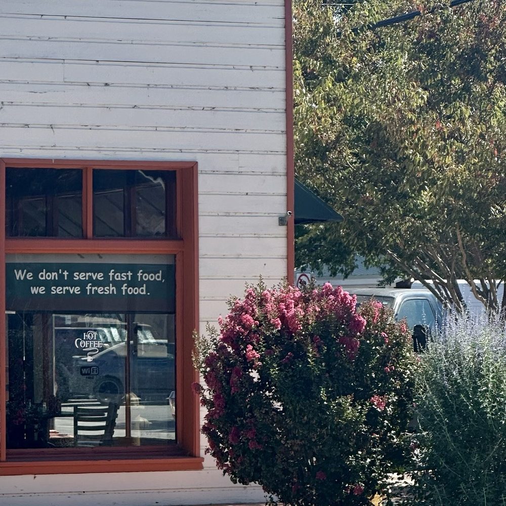 Out front