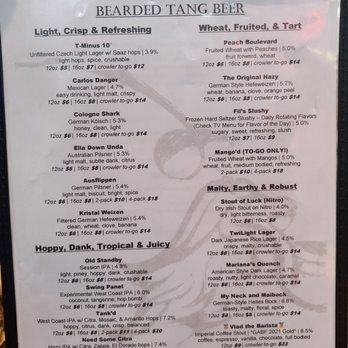 Bearded Tang Brewing - Menu Page 09-03-2022 - Breweries Near Me - Stanton, California Bearded Tang Brewing - Menu Page 09-03-2022 - Breweries Near Me - Stanton, California